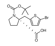 Boc-(R)-alpha-(5-bromo-2-thiophenylmethyl)-proline structure