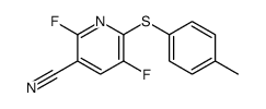 2,5-difluoro-6-(4-methylphenyl)sulfanylpyridine-3-carbonitrile结构式