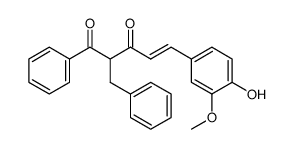 (E)-2-benzyl-5-(4-hydroxy-3-methoxyphenyl)-1-phenylpent-4-ene-1,3-dione结构式