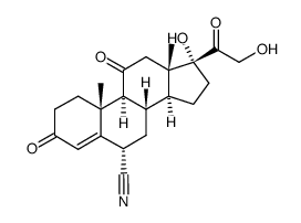 17,21-dihydroxy-3,11,20-trioxo-pregn-4-ene-6α-carbonitrile结构式