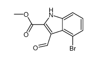 4-溴-3-甲酰基-1H-吲哚-2-羧酸甲酯结构式