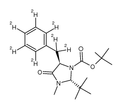tert-butyl (2S,5S)-2-(tert-butyl)-3-methyl-4-oxo-5-(2,3,4,5,6-pentadeuteriophenyl)-1-imidazolidinecarboxylate结构式