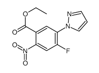 2-硝基-4-氟-5-(1-吡唑基)苯甲酸乙酯结构式
