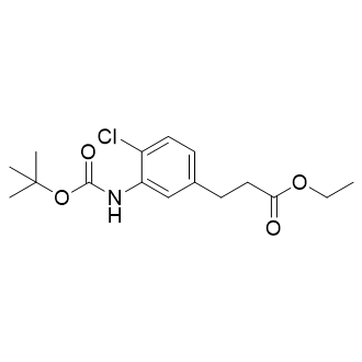 3-(3-((叔丁氧基羰基)氨基)-4-氯苯基)丙酸乙酯结构式