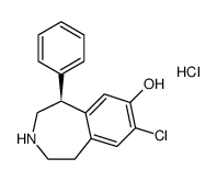 8-Chloro-2,3,4,5-tetrahydro-5-phenyl-1H-3-benzazepin-7-ol, hydrochloride, (S) Structure