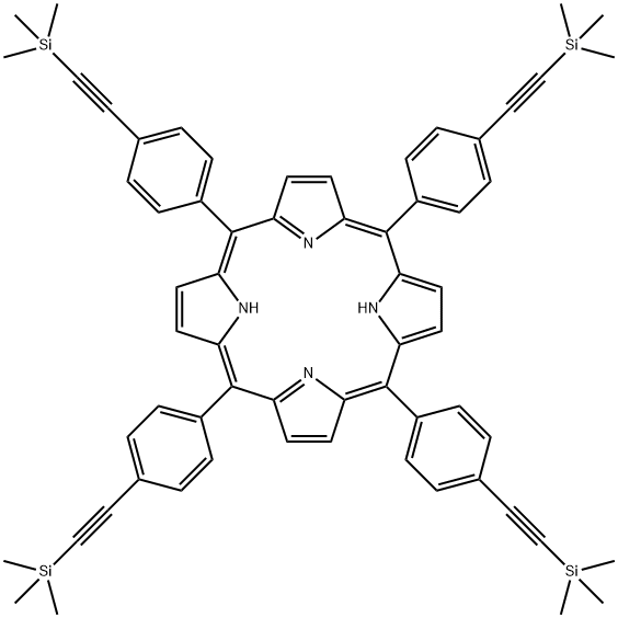 5,10,15,20-Tetrakis[4-[2-(trimethylsilyl)ethynyl]phenyl]-21H,23H-porphine Structure