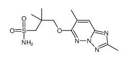 3-[(2,7-dimethyl-[1,2,4]triazolo[1,5-b]pyridazin-6-yl)oxy]-2,2-dimethylpropane-1-sulfonamide结构式