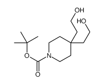 4,4-双(2-羟基乙基)-1-哌啶甲酸叔丁酯结构式