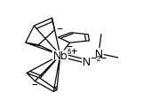 bis(η(5)-cyclopentadienyl)(η(1)-cyclopentadienyl)(2,2-dimethylhydrazido)niobium Structure