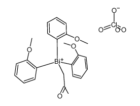 tris(2-methoxyphenyl)(2-oxopropyl)bismuthonium perchlorate Structure