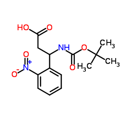 3-((叔丁氧羰基)氨基)-3-(2-硝基苯基)丙酸结构式