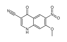 1,4-二氢-7-甲氧基-6-硝基-4-氧代-3-喹啉甲腈结构式