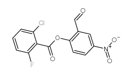 2-甲酰基-4-硝基-2-氯-6-氟苯甲酸苯酯结构式