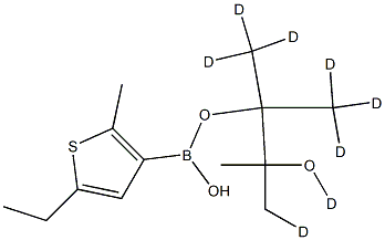 (2-Methyl-5-ethyl-d8)-thiophene-3-boronic acid pinacol ester结构式