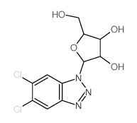 1H-Benzotriazole,5,6-dichloro-1-b-D-ribofuranosyl- Structure