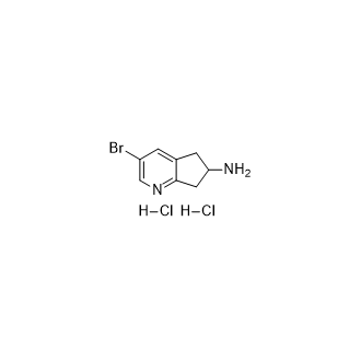 3-溴-6,7-二氢-5H-环戊二烯并[b]吡啶-6-胺二盐酸盐结构式