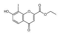 ethyl 7-hydroxy-8-iodo-4-oxochromene-2-carboxylate结构式