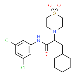 3-环己基-N-(3,5-二氯苯基)-2-(1,1-二氧化硫代吗啉代)丙酰胺结构式
