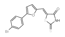 5-[[5-(4-bromophenyl)furan-2-yl]methylidene]-2-sulfanylidene-1,3-thiazolidin-4-one结构式