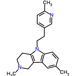 2,3,4,5-四氢-2,8-二甲基-5-[2-(6-甲基吡啶-3-基)乙基]-1H-吡啶并[4,3-b]吲哚结构式