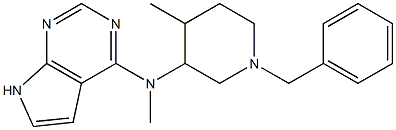 N-(1-benzyl-4-methylpiperidin-3-yl)-N-methyl-7H-pyrrolo[2,3-d]pyrimidin-4-amine Structure