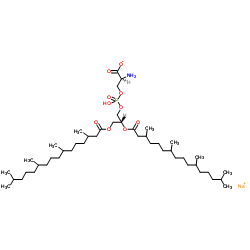 1,2-二植烷酰基-sn-甘油-3-磷酸-L-丝氨酸(钠盐)结构式