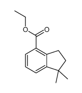 2,3-Dihydro-1,1-dimethyl-1H-indene-4-carboxylic acid ethyl ester结构式