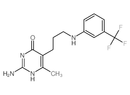 4(3H)-Pyrimidinone,2-amino-6-methyl-5-[3-[[3-(trifluoromethyl)phenyl]amino]propyl]-结构式