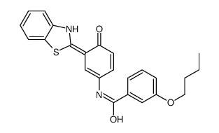 N-[(3E)-3-(3H-1,3-benzothiazol-2-ylidene)-4-oxocyclohexa-1,5-dien-1-yl]-3-butoxybenzamide Structure