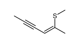 2-methylsulfanylhex-2-en-4-yne结构式