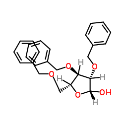 2,3,5-三-O-苄基-β-D-阿拉伯呋喃糖结构式
