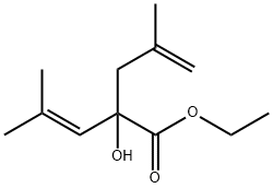 2-Hydroxy-4-methyl-2-(2-methyl-2-propenyl)-3-pentenoic acid ethyl ester结构式