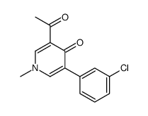 3-acetyl-5-(3-chlorophenyl)-1-methylpyridin-4-one结构式
