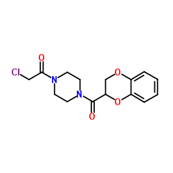 1-(chloroacetyl)-4-(2,3-dihydro-1,4-benzodioxin-2-ylcarbonyl)piperazine Structure