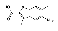 5-amino-3,6-dimethyl-1-benzothiophene-2-carboxylic acid结构式