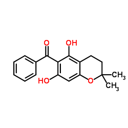 6-苯甲酰基-5,7-二羟基-2,2-二甲基色满结构式