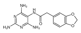 2-(benzo[d][1,3]dioxol-5-yl)-N-(2,4,6-triaminopyrimidin-5-yl)acetamide结构式