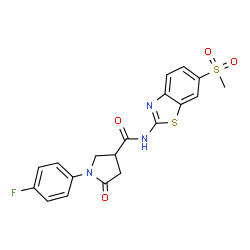 1-(4-fluorophenyl)-N-[6-(methylsulfonyl)-1,3-benzothiazol-2-yl]-5-oxopyrrolidine-3-carboxamide结构式