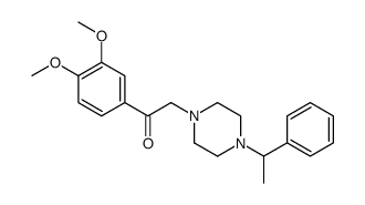 1-(3,4-dimethoxyphenyl)-2-[4-(1-phenylethyl)piperazin-1-yl]ethanone结构式