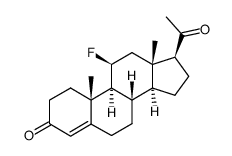 11β-fluoropregn-4-ene-3,20-dione Structure