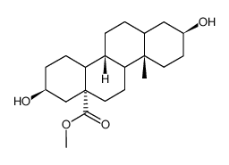 DL-D-Homo-18-nor-androstan-3β,17β-diol-13α-carbonsaeure-methylester结构式