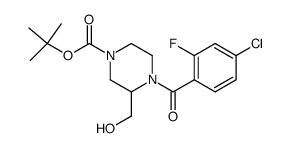 tert-butyl 4-(4-chloro-2-fluorobenzoyl)-3-(hydroxymethyl)piperazine-1-carboxylate Structure