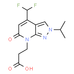 3-[4-(Difluoromethyl)-2-isopropyl-6-oxo-2,6-dihydro-7H-pyrazolo[3,4-b]pyridin-7-yl]propanoic acid Structure
