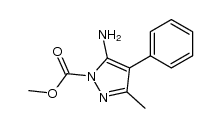 5-Amino-3-methyl-4-phenyl-1H-pyrazol-1-carbonsaeure-methylester结构式