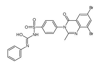 1-[4-(6,8-dibromo-2-methyl-4-oxoquinazolin-3-yl)phenyl]sulfonyl-3-phenylurea结构式