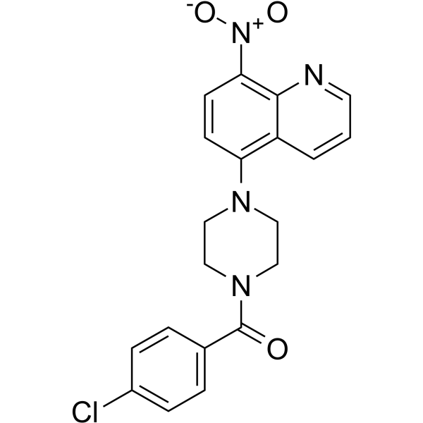 (4-氯苯基)[4-(8-硝基-5-喹啉基)-1-哌嗪基]甲酮结构式