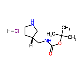 (R)-(吡咯烷-3-基甲基)氨基甲酸叔丁酯盐酸盐结构式