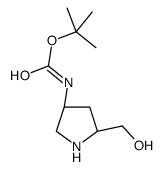 tert-butyl (3R,5S)-5-(hydroxymethyl)pyrrolidin-3-ylcarbamate structure