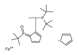 (R)-1-[(R)-1-(二-叔-丁基膦基)乙基]-2-[(R)-苯基膦基基]二茂铁结构式
