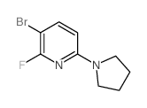 3-Bromo-2-fluoro-6-(pyrrolidin-1-yl)pyridine结构式